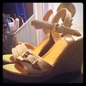 Once worn nude wedges